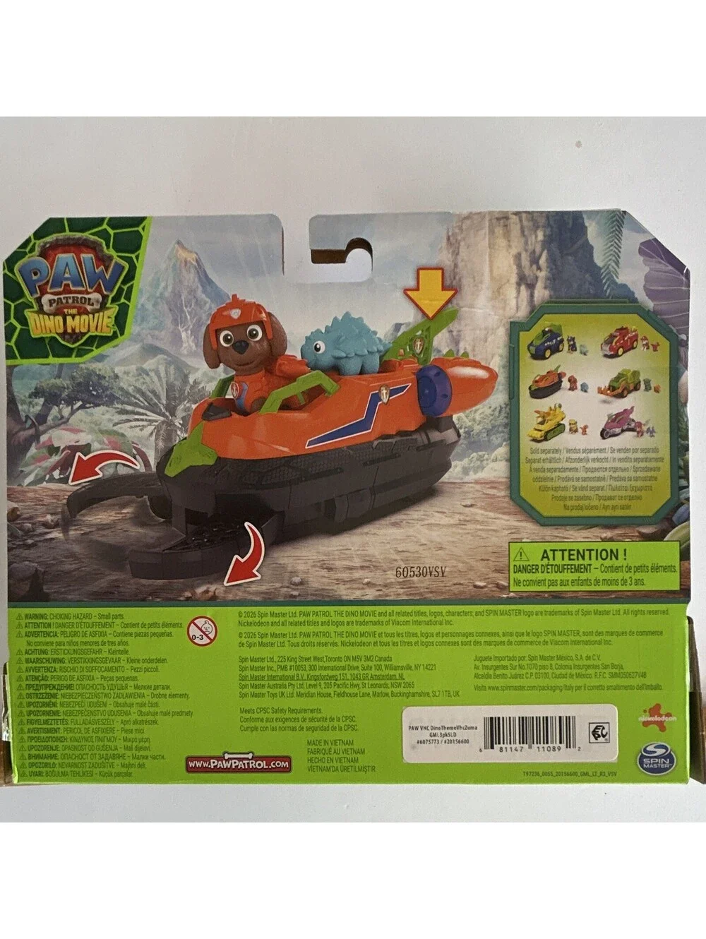 Spin Master PAW Patrol The Dino Movie Zuma Dino Rescue Hovercraft, Ages 3+
